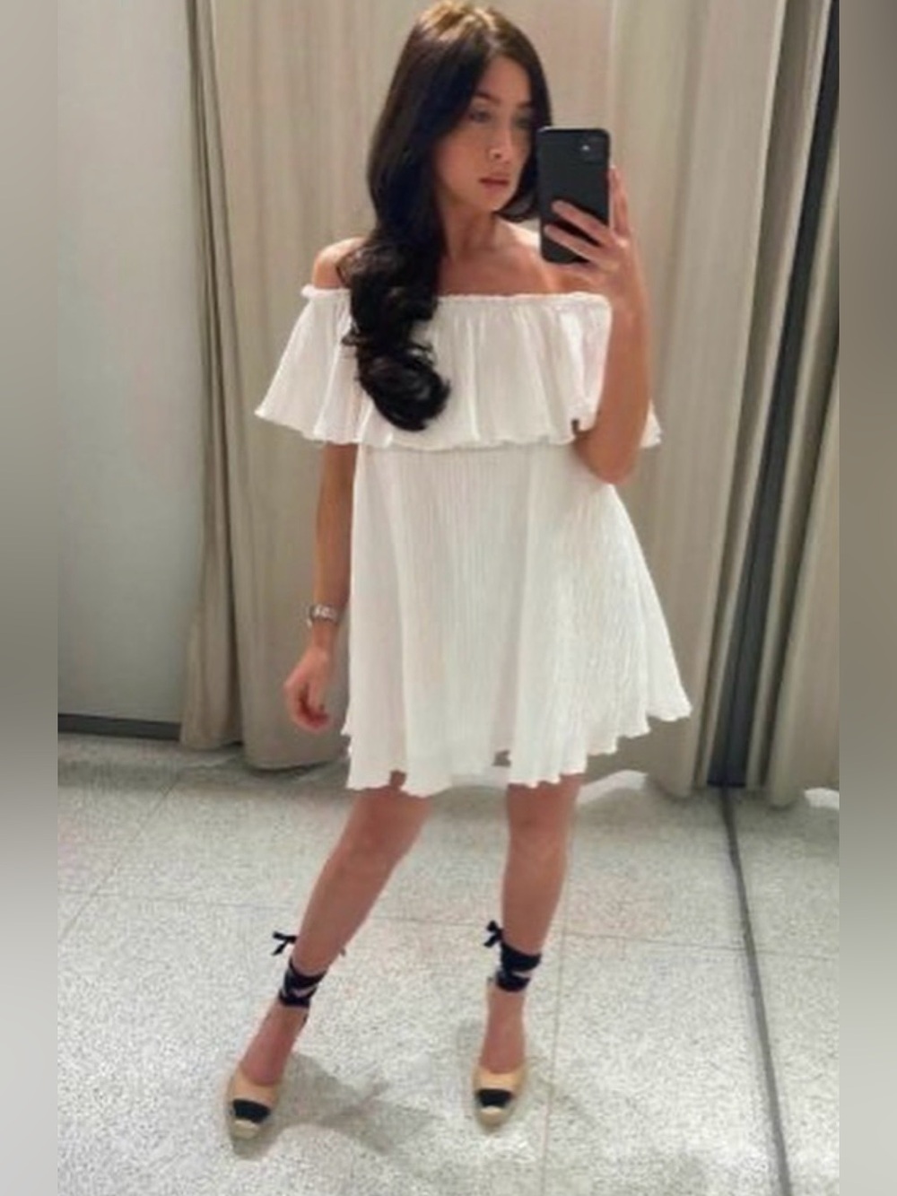 ZARA BLOGGERS FAVOURITE DRESS  White Off-Shoulder Mini Dress